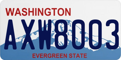 WA license plate AXW8003