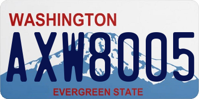 WA license plate AXW8005