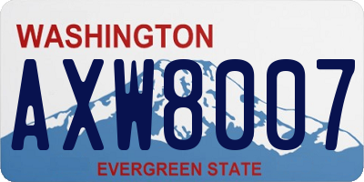 WA license plate AXW8007