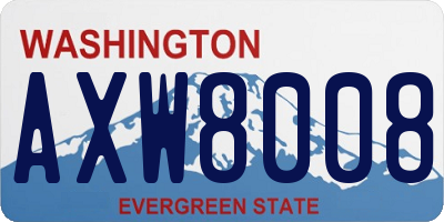 WA license plate AXW8008