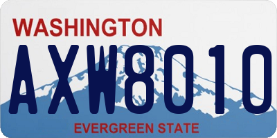 WA license plate AXW8010