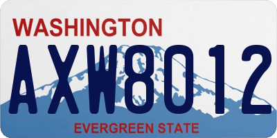 WA license plate AXW8012