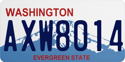 WA license plate AXW8014