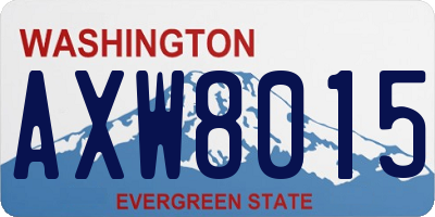 WA license plate AXW8015