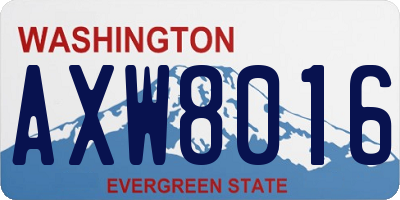WA license plate AXW8016
