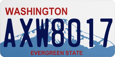 WA license plate AXW8017