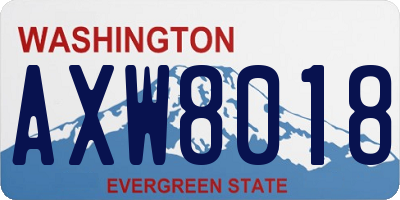 WA license plate AXW8018