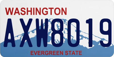 WA license plate AXW8019
