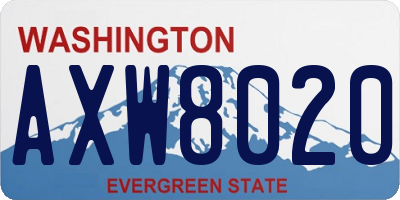 WA license plate AXW8020