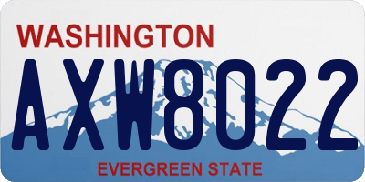 WA license plate AXW8022