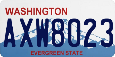 WA license plate AXW8023