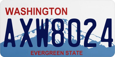 WA license plate AXW8024