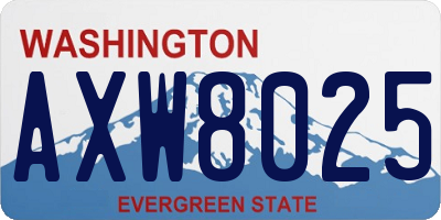 WA license plate AXW8025