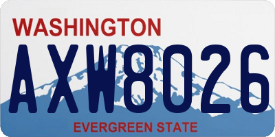 WA license plate AXW8026