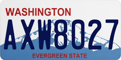 WA license plate AXW8027