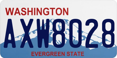 WA license plate AXW8028