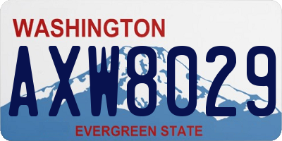 WA license plate AXW8029