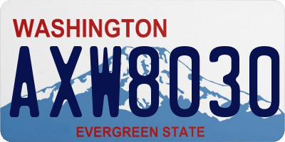 WA license plate AXW8030