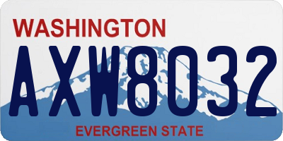 WA license plate AXW8032