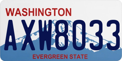 WA license plate AXW8033