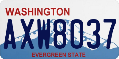 WA license plate AXW8037