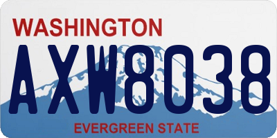 WA license plate AXW8038