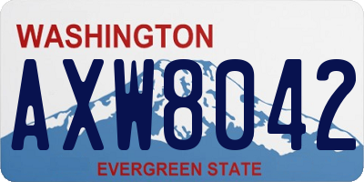 WA license plate AXW8042
