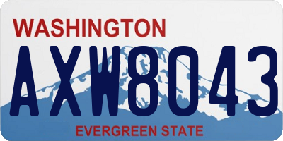 WA license plate AXW8043