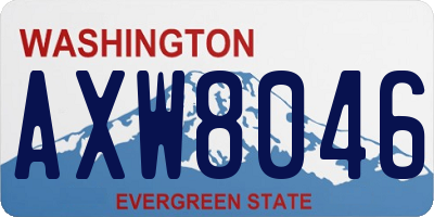 WA license plate AXW8046