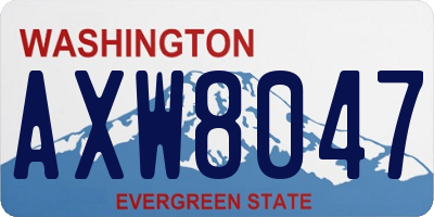 WA license plate AXW8047