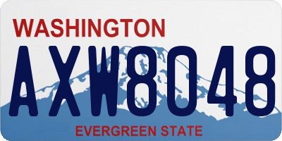 WA license plate AXW8048