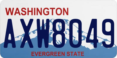 WA license plate AXW8049