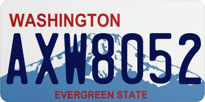 WA license plate AXW8052