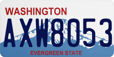 WA license plate AXW8053