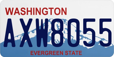 WA license plate AXW8055