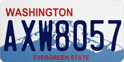 WA license plate AXW8057