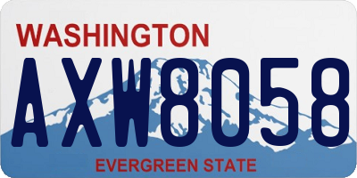 WA license plate AXW8058