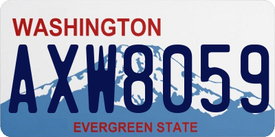 WA license plate AXW8059