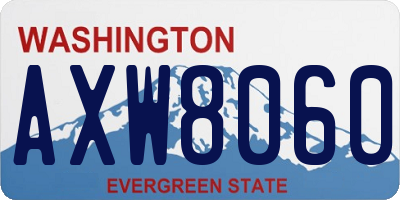 WA license plate AXW8060
