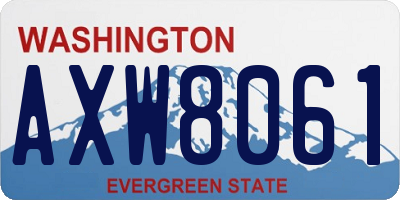 WA license plate AXW8061