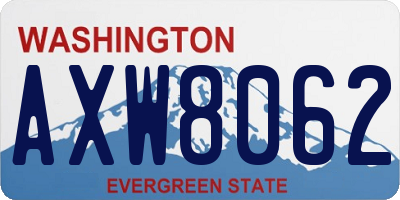 WA license plate AXW8062