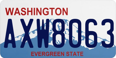 WA license plate AXW8063