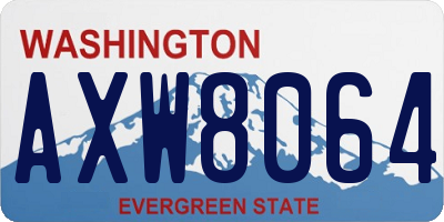 WA license plate AXW8064
