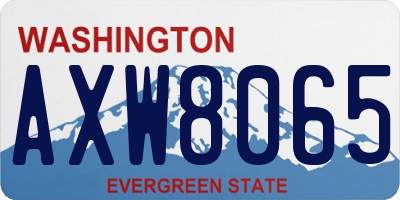 WA license plate AXW8065