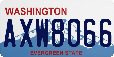 WA license plate AXW8066