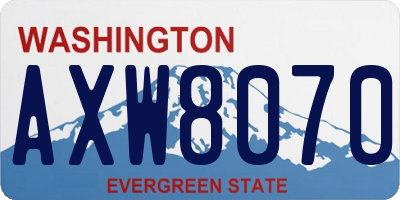 WA license plate AXW8070
