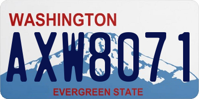 WA license plate AXW8071