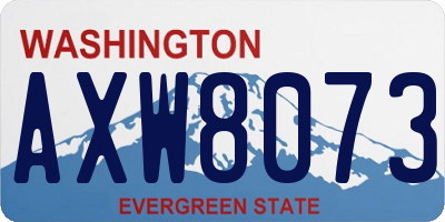 WA license plate AXW8073