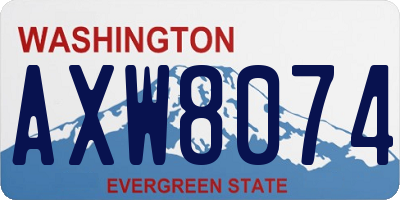 WA license plate AXW8074