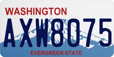 WA license plate AXW8075